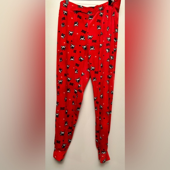 Pug Pyjamas Red Soft Jogger Style - Picture 1 of 6